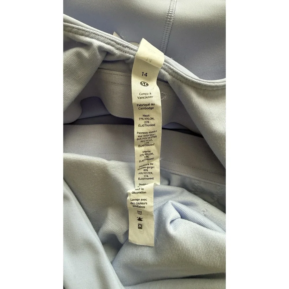 Lululemon Women's Criss Cross Back with Bra Pads Tennis Dress Light Blue Size 14